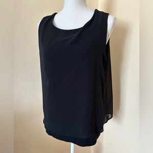 Chico’s EASYWEAR - Black Semi Sheer Sleeveless Blouse/Tank  
Size 2